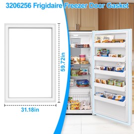 Upgraded 3206256 Refrigerator Freezer Door Gasket Compatible with Frigidaire Freezer Door Gasket, 31.18"x59.72" White Durable Upright Freezer Door Seal For Kenmore Freezer Door Gasket Seal Replacement