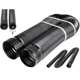 Amerimax51710 12 ft. Expands Flexible Drain 4 in. Diameter Black Copolymer Solid Drain Pipe