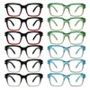 BLUELESS Square Reading Glasses for Women 12-pack Stylish Readers +2.25