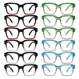 BLUELESS Square Reading Glasses for Women 12-pack Stylish Readers +2.25