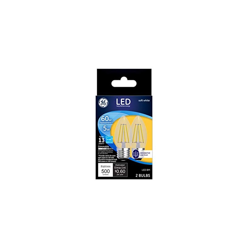 GE LED Blunt Tip Decorative Light Bulbs, BM, 5-Watt (60-Watt