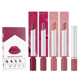 4 PCS Labiales, Balsamo Labial, Labial Hidratante, Mate Lápiz Labials, Labials Impermeable sin Decoloración Cosméticos,Tinte de labios para mujeres (0