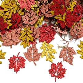 Fall Leaves Confetti, Autumn Confetti Thanksgiving Confetti Fall Maple Leaves, Sprinkles Table Decor for Thanksgiving/Fall in Love/Housewarming/Baby Shower/Birthday Party Decorations Supplies, 200pcs