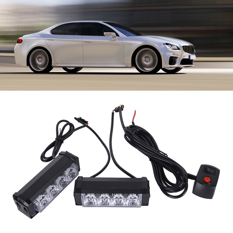 24W 12V 8LED Strobe Lights Bar High Brightness Warning Caution