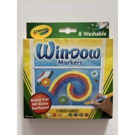 Crayola Washable Window 8pc Marker Auto Glass Ceramic School Team color cone tip