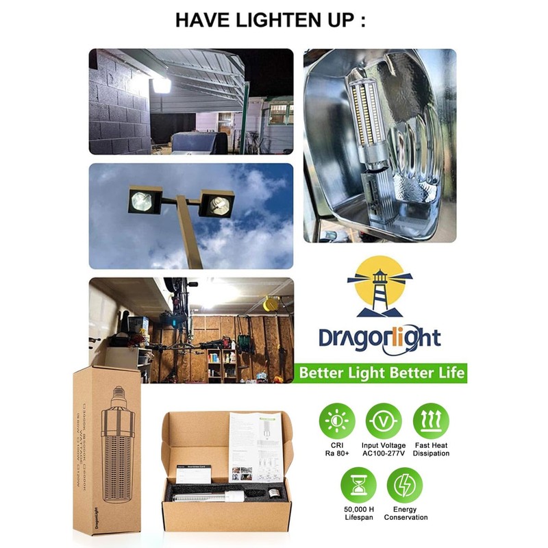 DragonLight 120W Commercial Grade Corn LED Light Bulb(400 Watt Metal