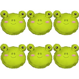 Frog Head Balloons - 25.2" Animal of Green Frogs Foil Balloons for Toad Jungle Farm Zoo Safari Theme Birthday Baby Shower Summer Party Decoration