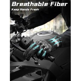 COFIT Motorcycle Gloves for Men and Women, Breathable Mesh Motorcycle Gloves with Hard Knuckle and Touchscreen for BMX, ATV, MTB, Road Racing, Cycling and Cycling - Black S