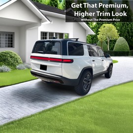 BOGAR TECH DESIGNS Lower Rear Chrome Delete Overlay Compatible with Rivian R1S 2022-2026, Gloss Black