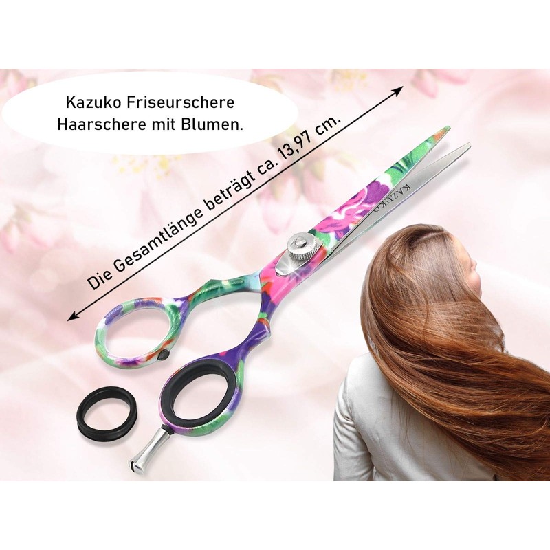 Kazuko Flower Line Hairdressing Scissors 13.97 cm Stainless Steel Extra
