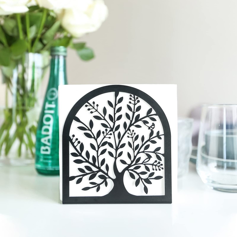 Table Napkin Holder Tree of Life Design Modern Metal Napkin