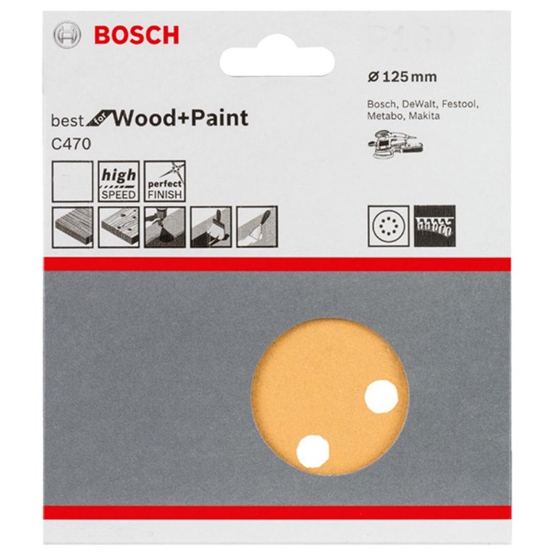 Bosch 2608605075 Sanding Paper 4.9 inches (125 mm) φ #400