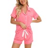 Women's Shorts Pajama Set Short Sleeve Sleepwear Nightwear Pjs Coral