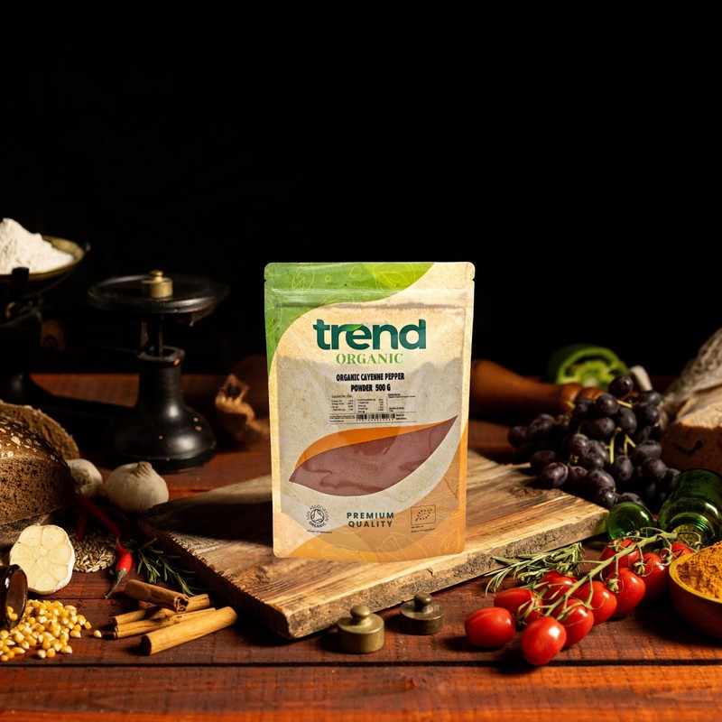 Trend Organic Ground Cayenne Pepper 500g - Certified Organic Cayenne