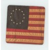 Betsy Ross - Revolutinary War - First Flag Beverage COASTER  - Antiqued