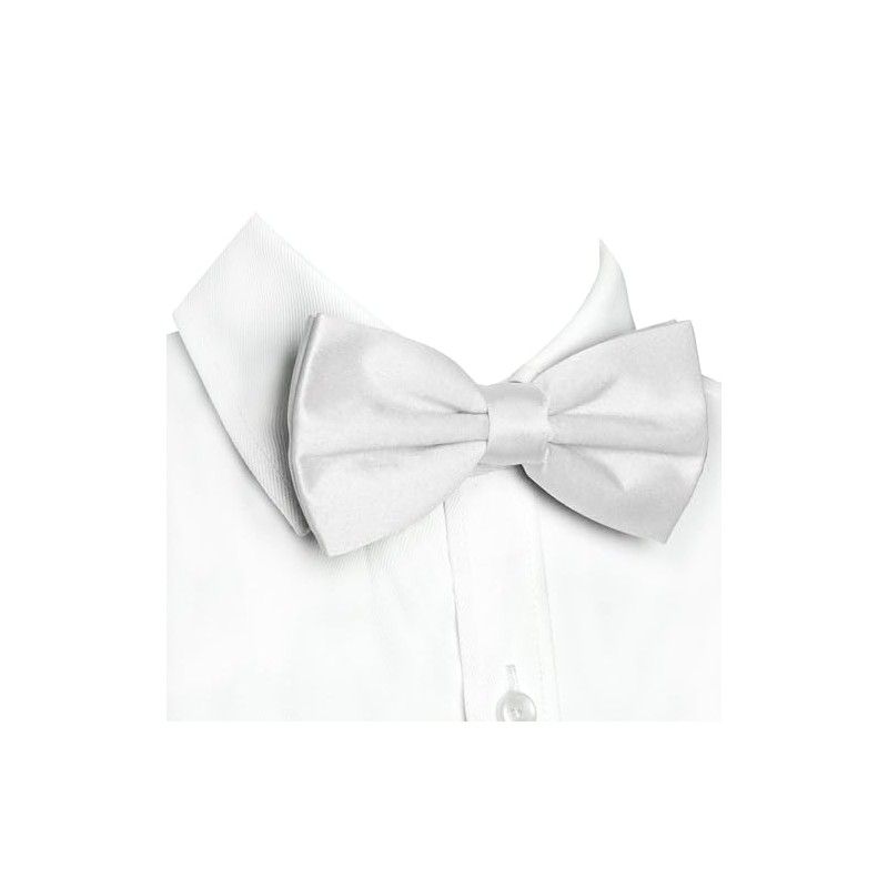RBOCOTT White Pre-tied Bow Tie Adjustable Bowtie for Men(26)