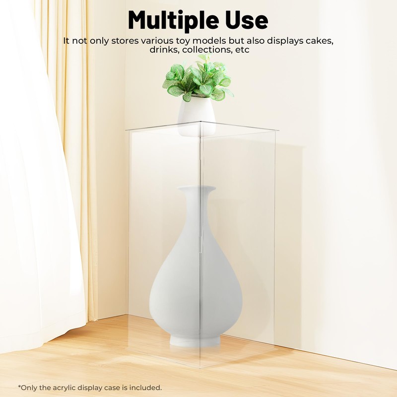Beuioslyr 24" Clear Acrylic Display Stand, Acrylic Display Box For