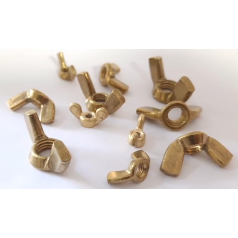 M8 Solid Brass Wing Nuts DIN315 (Pack of 10)