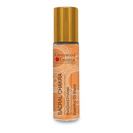 Greenwood Essential Sacral Chakra (Svadhisthana) Oil - Ideal for Meditation, Cleansing, Yoga, Chakra Alignment, Relaxation, Healing and Rituals, 8 ml (0.27 oz)