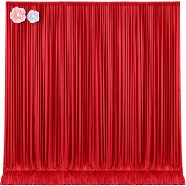 10ft x 15ft Red Wrinkle Free Backdrop Curtains for Wedding Party Backdrops Curtain Drapes Fabric Decorations Photo Back Drop Cloth for Baby Shower Photography Stage Reception
