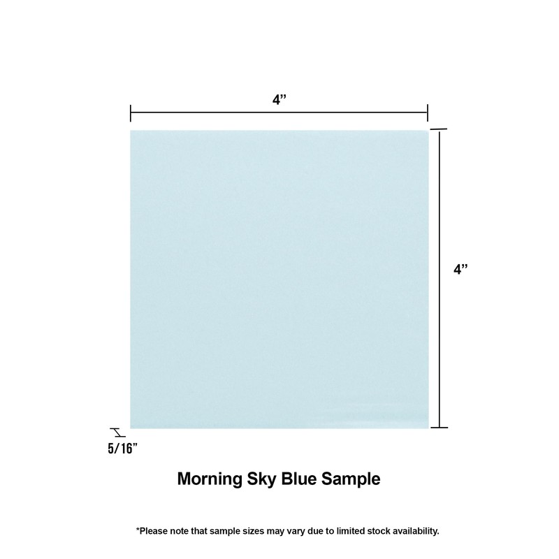 Giorbello Glass Subway Backsplash Tile, 4x4, Morning Sky Blue, Sample