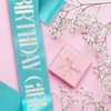 KETAOO Birthday Girl Sash, Silver Foil Teal Blue Birthday Sash