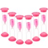 HOKPA Two Minutes Sand Timer, 6Pcs Pink Mini Glass Hourglass