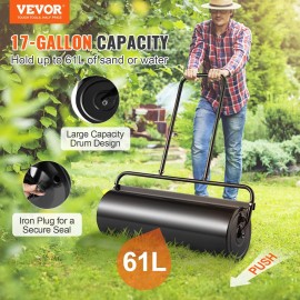 17-Gallon Sand/Water Filled Steel Sod Roller Easy-turn Plug U-Shaped Ergonomic Handle 17-Gallon Sand/Water Manual Lawn AeratorsCapacity: 17 Gallons