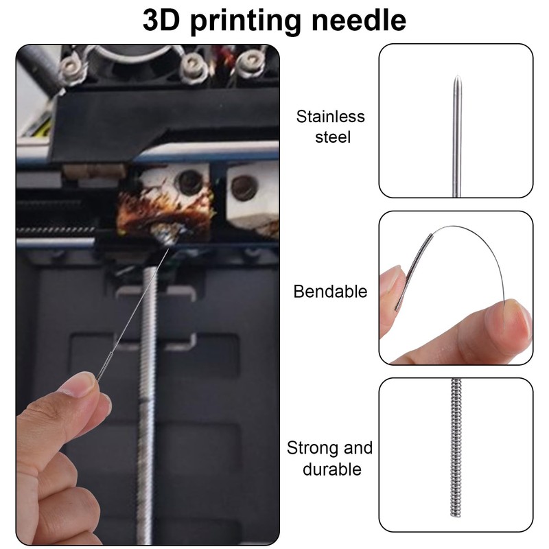 lasuroa 3D Printer Nozzle Cleaning Kit, 10 Sizes Stainless Steel