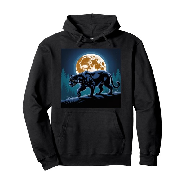 Kids Black Panther Full Moon Trees Sasquatch Black Panther Pullover