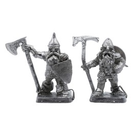 IRON WIND METALS 2 Piece Elite Armored Dwarf Guards Set - 100% Lead-Free Pewter - Classic Fantasy Miniatures for 28mm Table Top Games - Made in USA - RAL Partha Miniatures