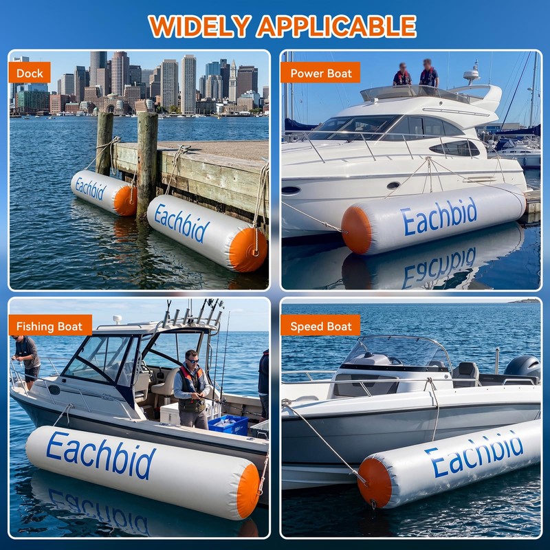 Eachbid 120”*18” Inflatable Boat Fenders for Docking, 10FT with Electric