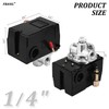 FBANG Air Compressor Pressure Switch Control Valve 135-175 PSI，Horizontal 4-way