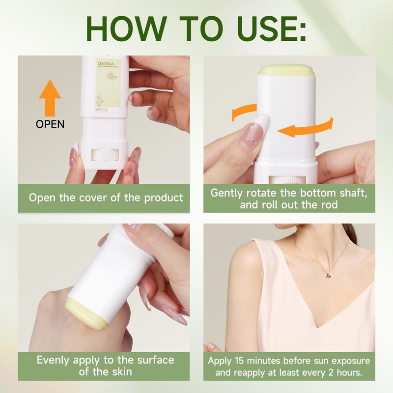 Sunscreen Stick SPF PA50++++ Centella Sunscreen Korean Sunscreen Stick Soothing