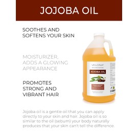 velona Jojoba Oil - 64 oz | 100% Pure and Natural | Golden, Unrefined, Cold Pressed, Hexane Free | Moisturizing Face, Hair, Body, Skin Care, Stretch Marks, Cuticles