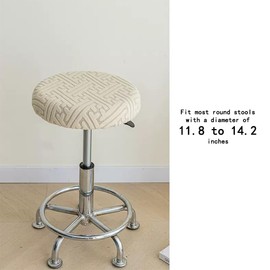 2Pcs Round Stool Covers,Chair Seat Cover,Elastic Chair Covers,Round Bar Stool Cover,Swivel Chair Cover,Removable Cushion Cover,Washable Stool Cushion for 11.8-14.2 Inch Chair (Mustard Yellow)