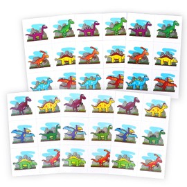 Isa's Friends® - Tattoos Kinder 96 Stück - Verteilungsgeschenk Dinos - Leckerbissen - Temporäre Tätowierung - Aufkleber Tattoos