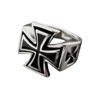 Fly Style Stainless Steel Iron Cross Signet Ring for Men