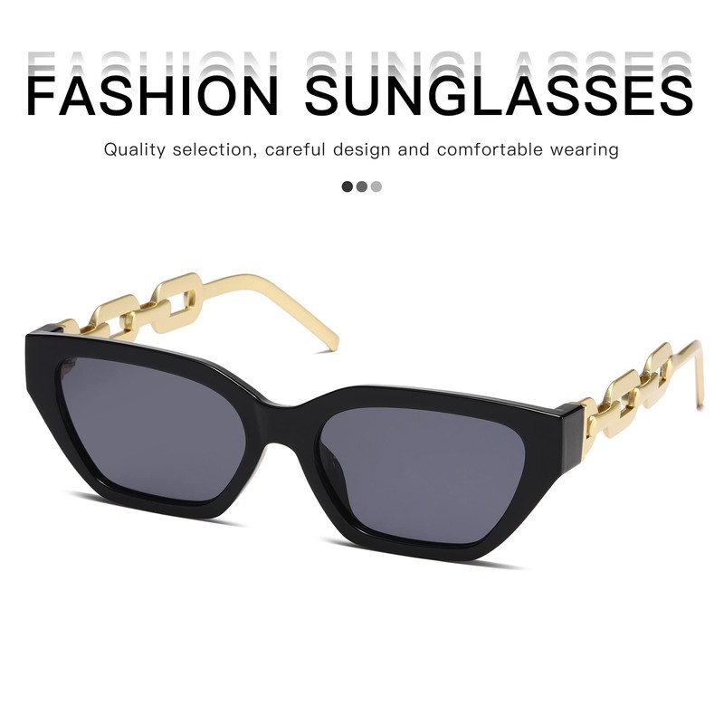MASDUN Square Sunglasses for Women Men trendy Trendy Sunnies Black