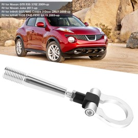 Tow Hook, Towing Hook for JDM Screw on Track Racing Towing Ring for GTR R35 370Z 2009 up for Juke 2011 up (Silver)
