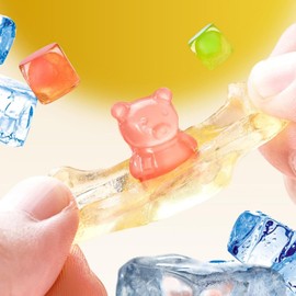 Peelable Gummies，4D gummies，Peelable Candy，208g 2bags（102g/bag）Gummy Snacks，Gummy Food，50% Real Juice， 6 Flavors Mango Strawberry Apple White Peach Grape Lemon，Individually Wrapped，for All Ages(2)