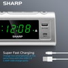 SHARP Alarm Clock for Bedrooms, Super Fast USB-C Charging and