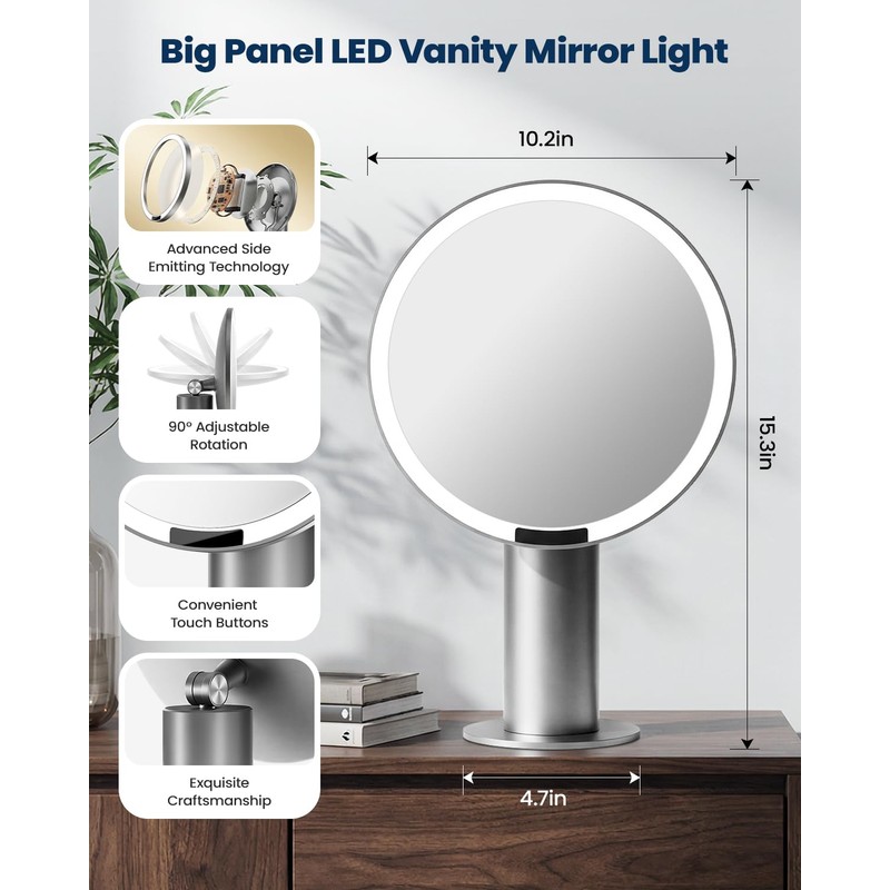sjzxuv SJZX Travel Makeup Mirror with Lights and 10X Magnification,