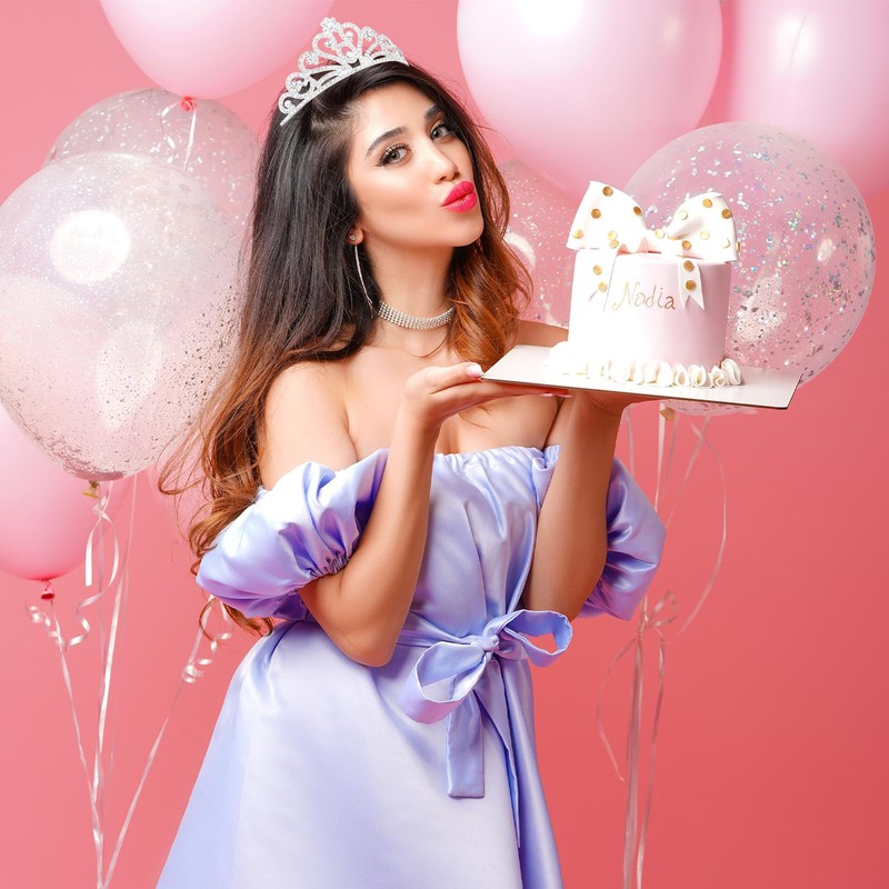 Ondder Shiny Silver Crown and Tiara for Women