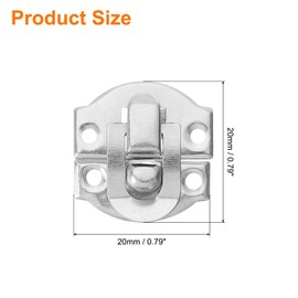 uxcell 2Set Retro Toggle Hasp Latch, Vintage Duckbilled Iron Latch Decorative Hasp Latch Hardware for Wooden Box Jewelry Box Cabinet Suitcase (20x20mm, Silver)