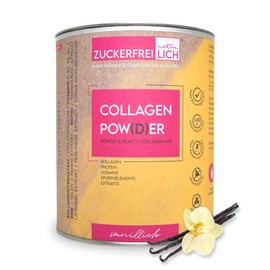 ZUCKERFREIlich Collagen Pulver vanille 240g ohne Zucker, Kollagen mit Vitaminen, zuckerfreies Protein und Spurenelementen, hochdosiert mit 7.000 mg Kollagenhydrolysat pro Portion