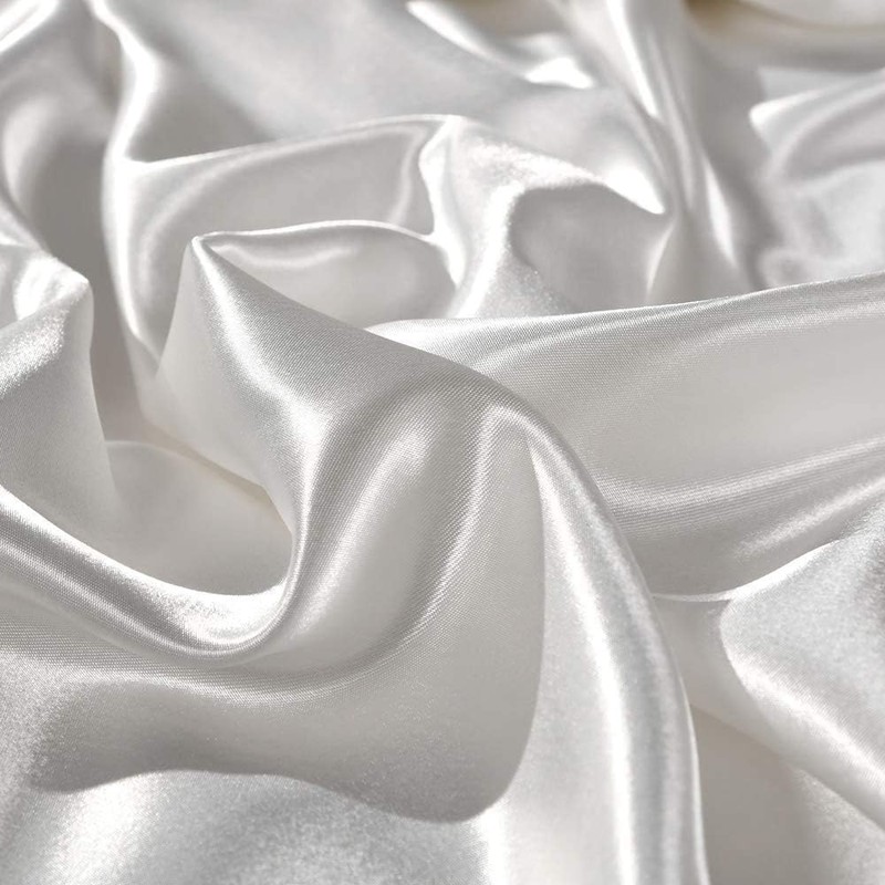 Fashion White Duvet Cover Set Double Size Silk Like Satin
