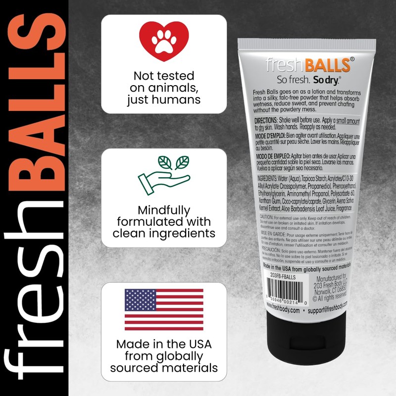 FRESH BALLS Lotion Anti-Chafing Cream Ball Deodorant for Men -