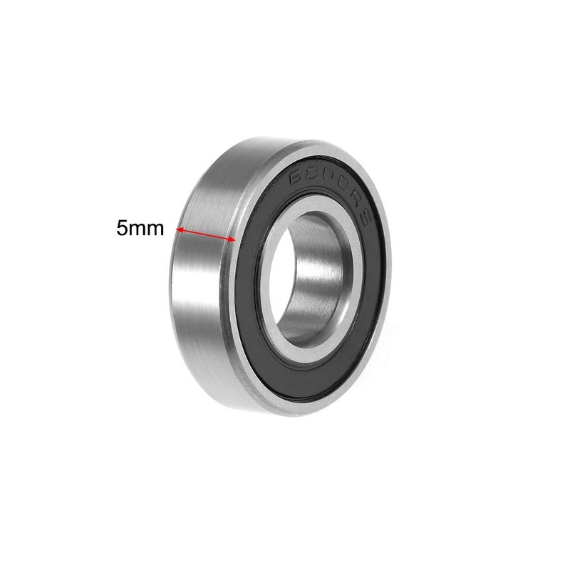 sourcing map 6800-2RS Deep Groove Ball Bearing 10x19x5mm Double Sealed