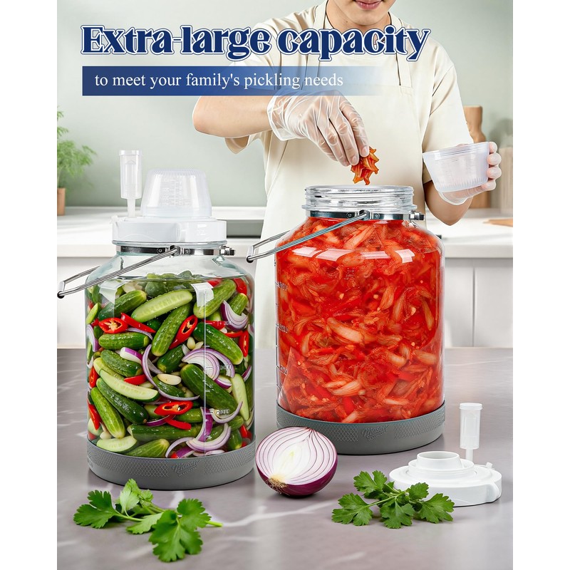 Daitouge 5 Gallon Glass Large Fermentation Jars, Wide Mouth Mason